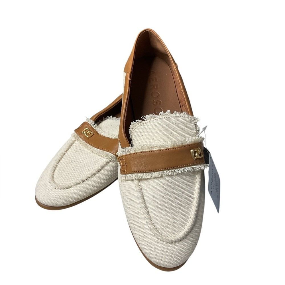 NWT AEROSOLES BRIK Women's Tan and Cream Loafers Size 8-9